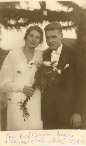 Milda and Augusts at their wedding